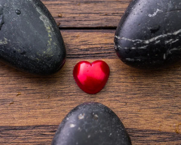 Zen stone a Valentýnské srdce — Stock fotografie
