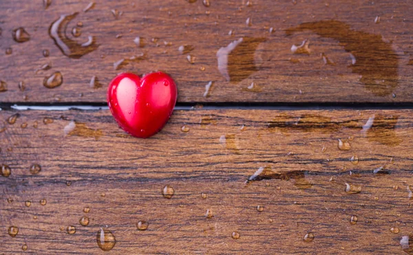 Wood and Valentine Heart — Stock Photo, Image