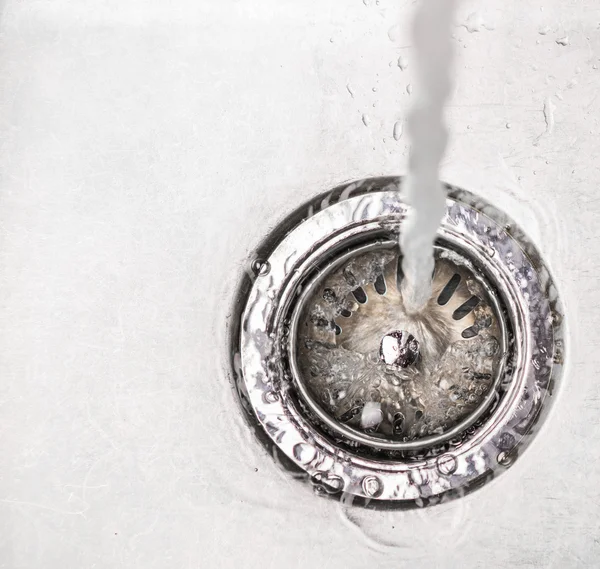 Water In Kitchen Sink — Stock Photo, Image