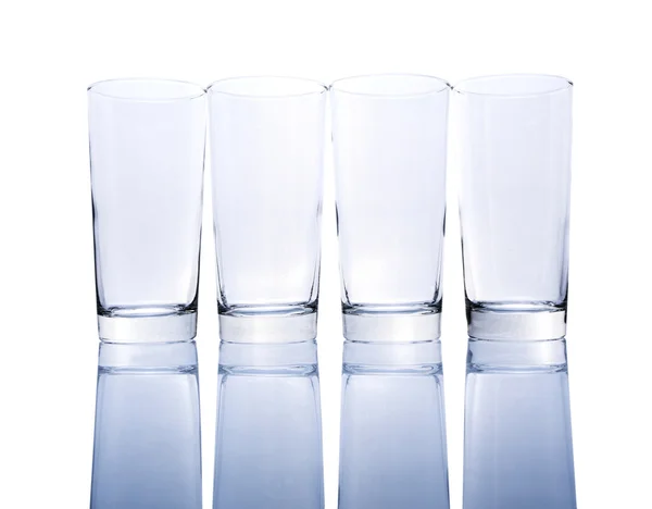 Řádek prázdných sklenic — Stock fotografie