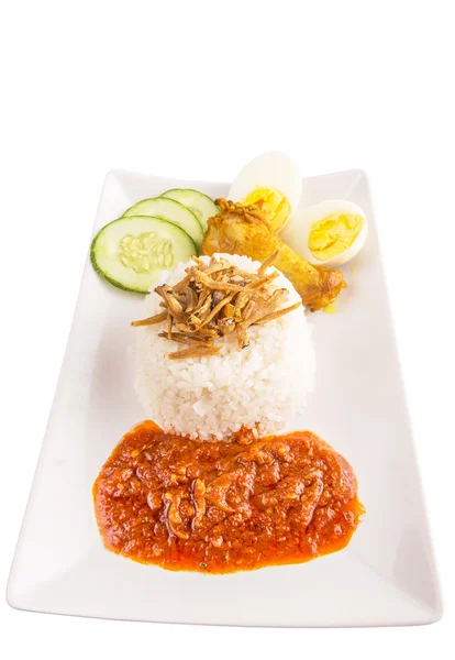 Nasi lemak malaysiano — Fotografia de Stock