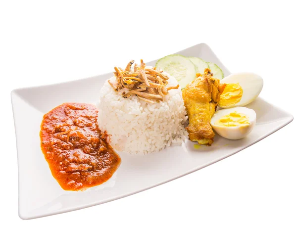 Nasi lemak malaysiano — Fotografia de Stock