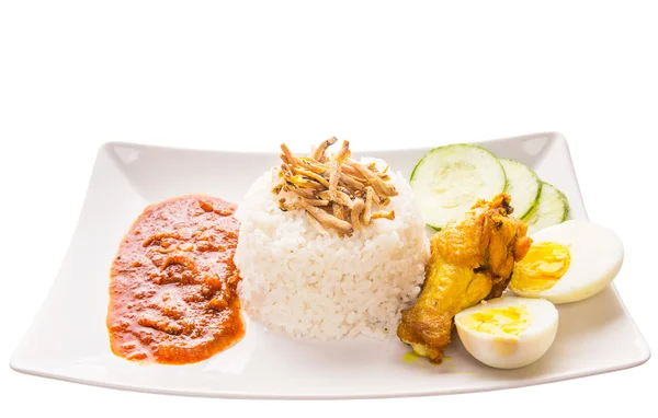 Nasi lemak malaysiano — Fotografia de Stock