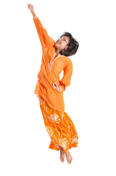 Young Asian Girl Jumping — Stock Photo, Image