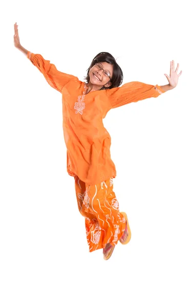 Young Asian Girl Jumping — Stock Photo, Image