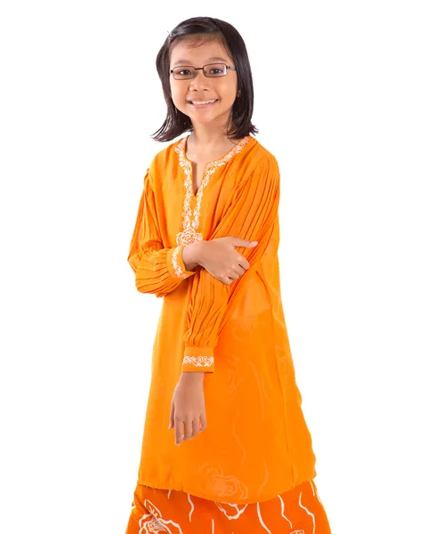 Malay Girl In Traditional Dress — Stock Photo, Image