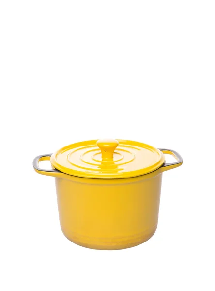 Panela de cozinha amarela — Fotografia de Stock