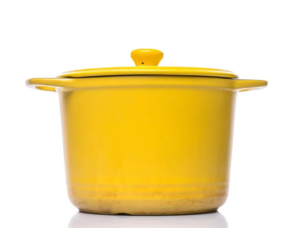 Pot de cuisson jaune — Photo