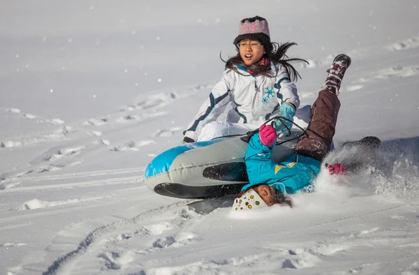 Two little girls enjoying ride. — Stock Photo, Image