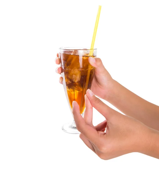 Teenager-Mädchen hält Getränke in der Hand — Stockfoto