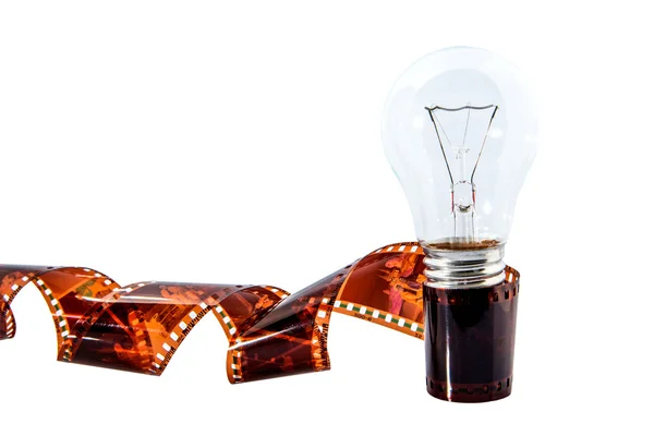 Light Bulb And Film Strip — Stock Photo, Image