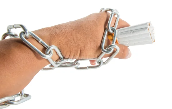 Male Hand, Chains and Cigarette — Stock Photo, Image