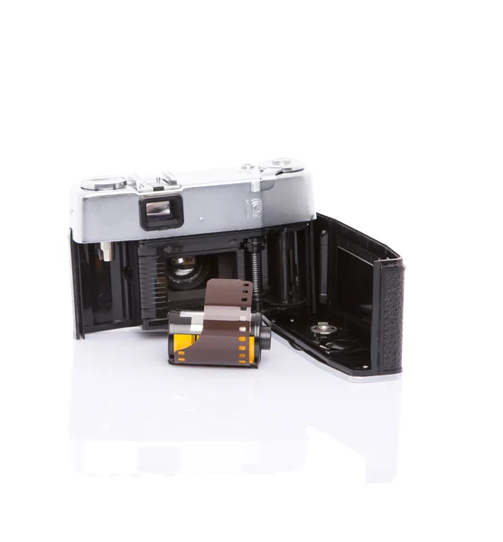 Old Camera And Film Cartridge — Stok Foto