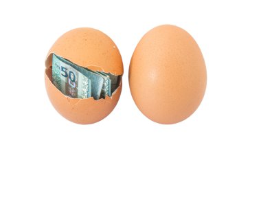 Banknotes inside  eggs clipart