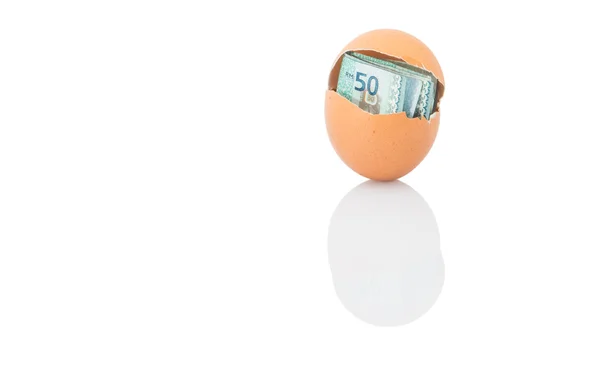 Notas dentro do ovo — Fotografia de Stock