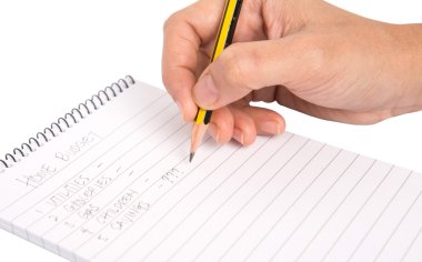 Not defteri listesinde ev bütçe