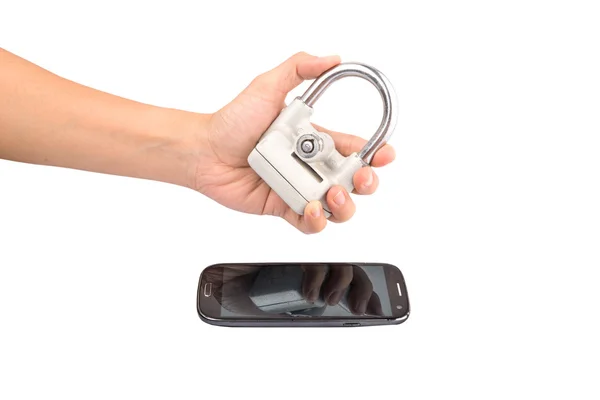 Padlock and Smartphone — Stock Photo, Image