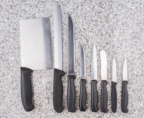 Zestaw noży kuchennych — Zdjęcie stockowe