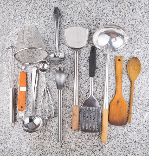 Collezione di utensili da cucina — Foto Stock