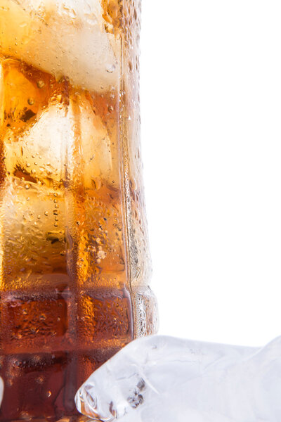 Iced tea with ice cube