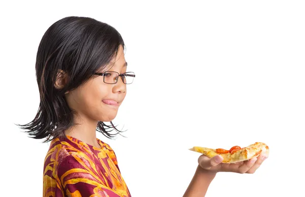 Chica joven con pizza —  Fotos de Stock
