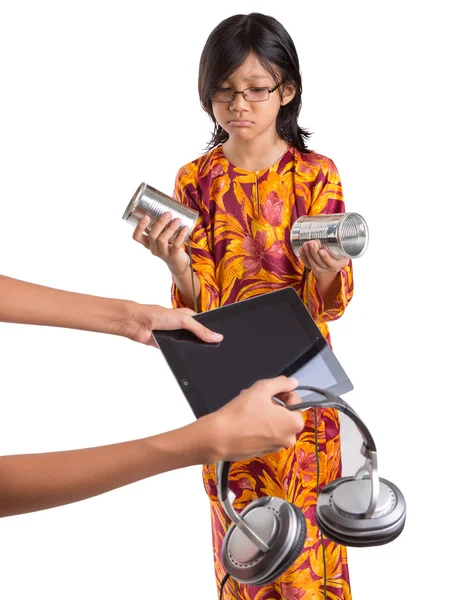 Menina com Tablet Computador — Fotografia de Stock