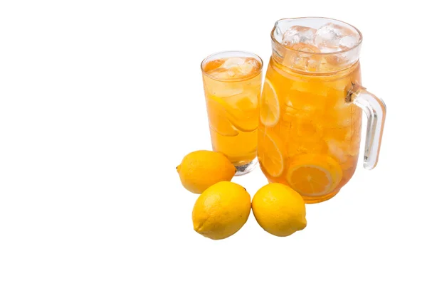 Cold lemonade and lemons — Stock Photo, Image