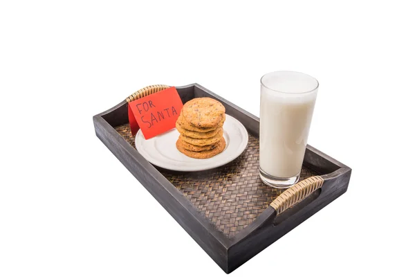 Молоко, домашнее печенье для Санты — стоковое фото