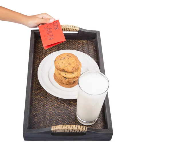 Молоко, домашнее печенье для Санты — стоковое фото