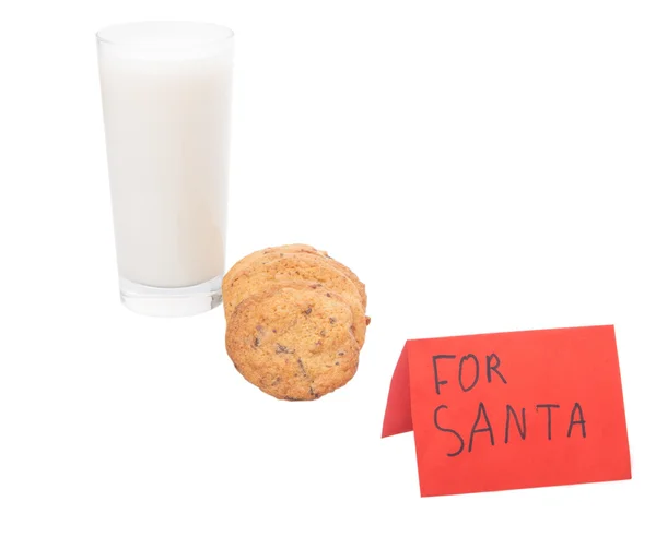 Молоко и домашнее печенье для Санты — стоковое фото