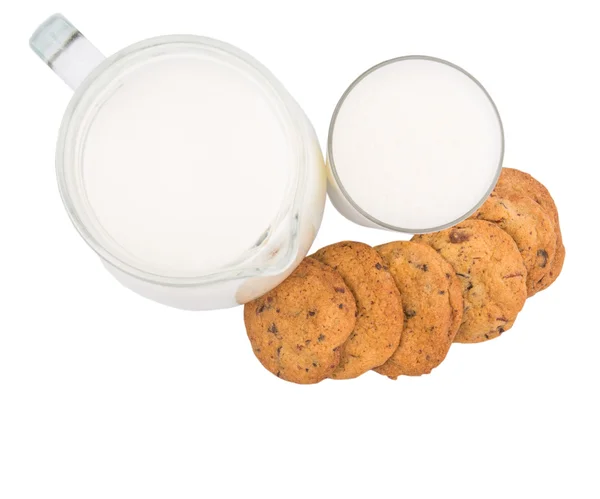 Milk and Home Made Cookies — Stock Photo, Image