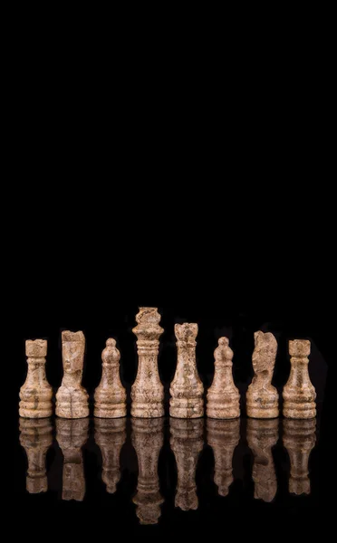 Taş yapılan satranç ayarla — Stok fotoğraf