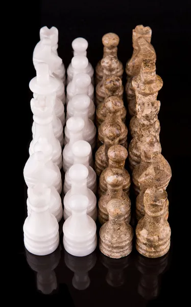 Taş yapılan satranç ayarla — Stok fotoğraf