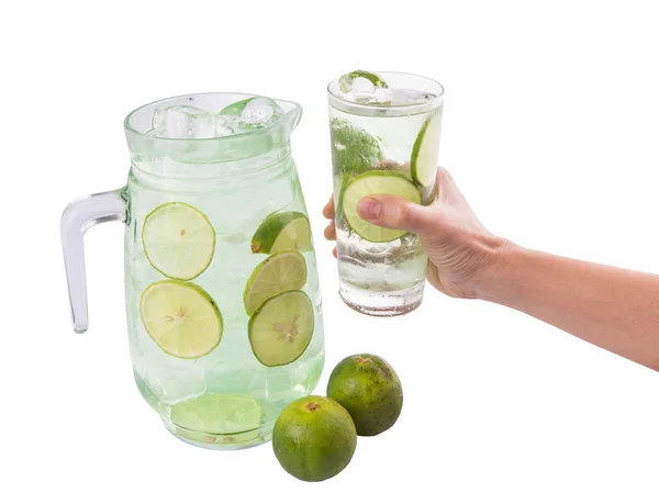 Gießen Limettensaft — Stockfoto