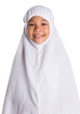 Beyaz Tesettür genç Müslüman kız