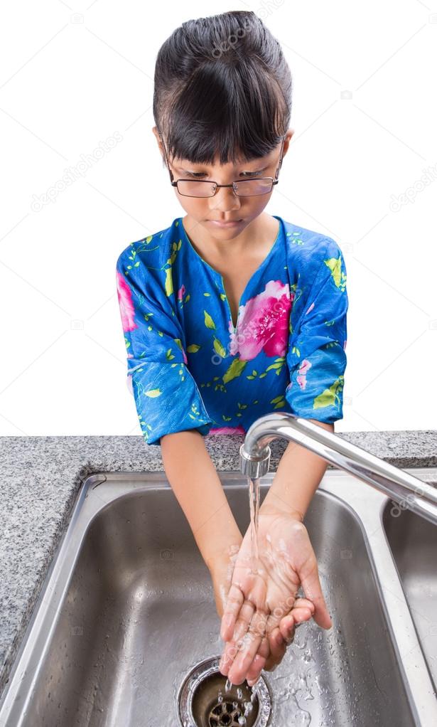 Young Girl Washing Hands