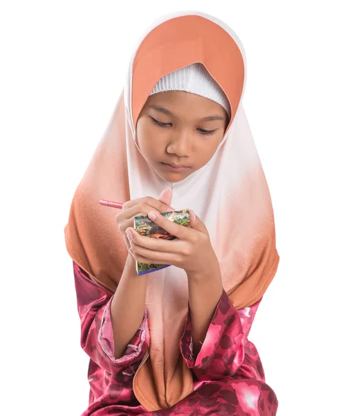 Young Muslim Girl With Notepad — Stock Photo, Image