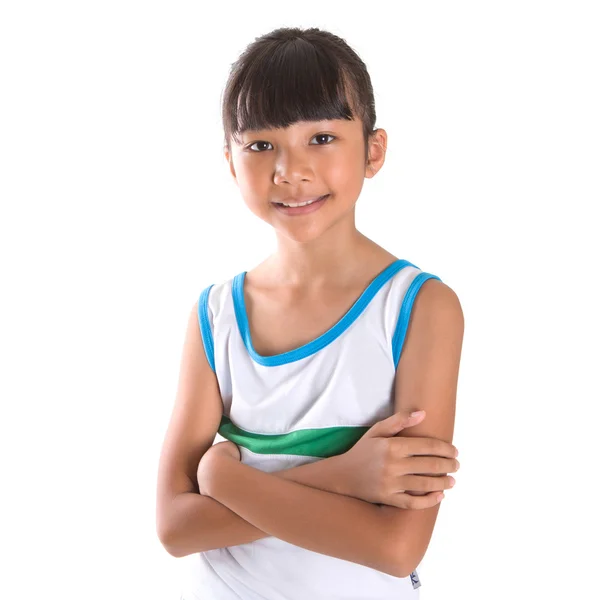 Jong meisje in atletische kleding — Stockfoto
