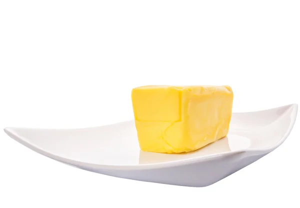 Masło na białym tle — Zdjęcie stockowe