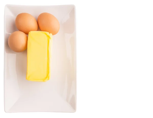 Ovos e manteiga — Fotografia de Stock