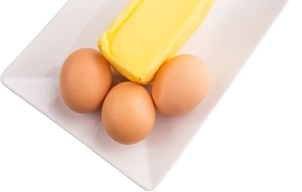 Huevos y mantequilla —  Fotos de Stock