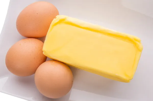 Ägg och smör — Stockfoto