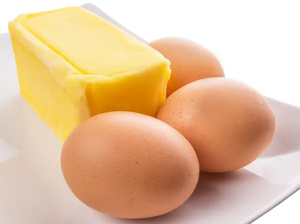 Huevos y mantequilla —  Fotos de Stock
