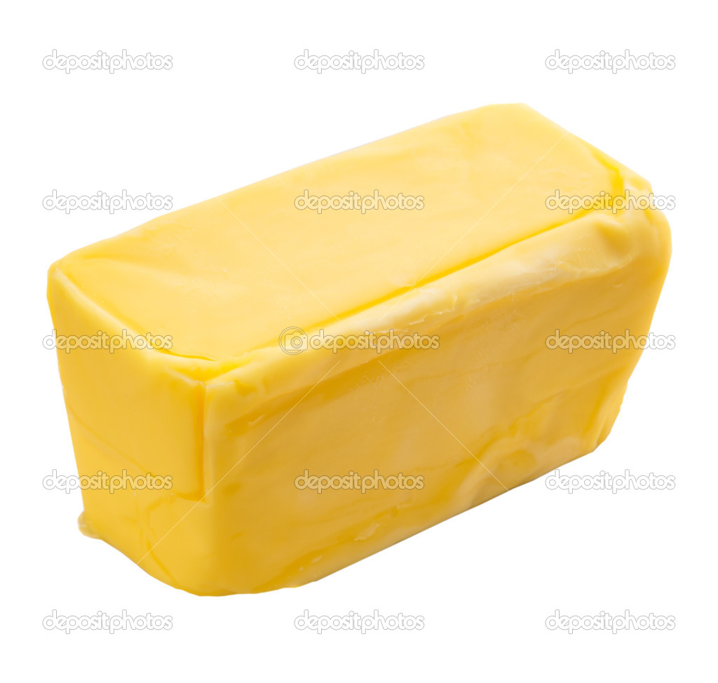Butter Over White Background
