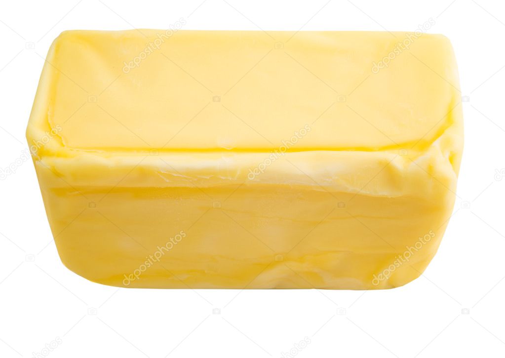 Butter Over White Background