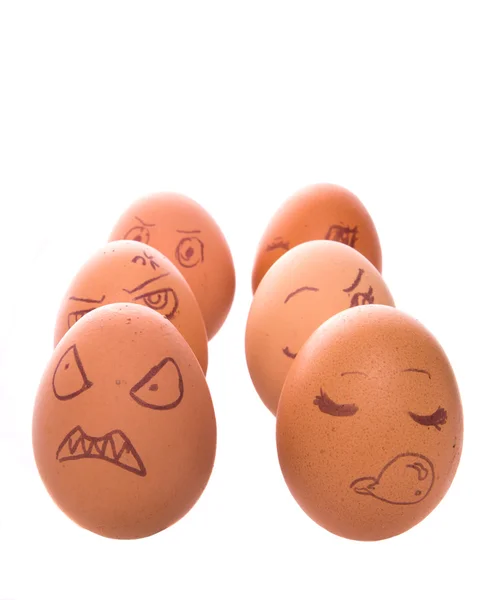 Expressão facial em ovos de galinha — Fotografia de Stock