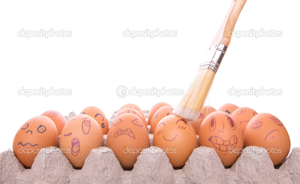 Expressions On Chicken Eggs Face