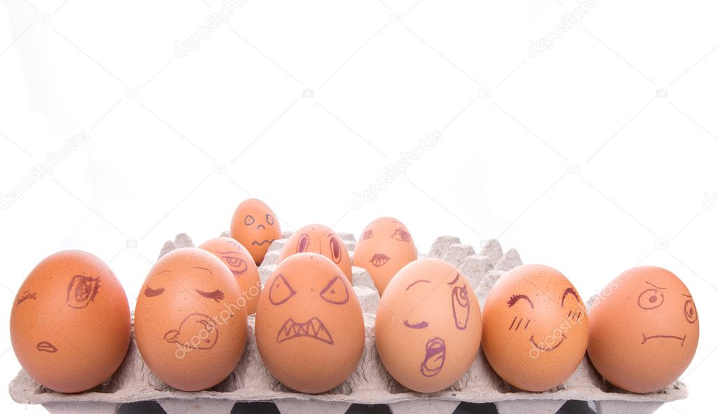 Expressions On Chicken Eggs Face