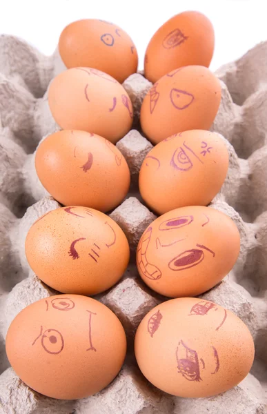 チキン卵顔の表情 — ストック写真