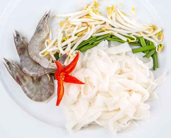 Fritto Char Kway Teow Ingredienti — Foto Stock